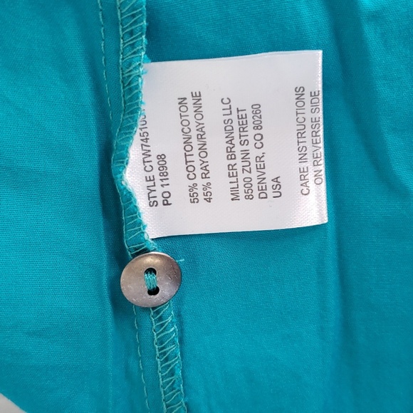 Cruel Denim Teal Cut Out Back Sleeveless Top Teal Button Tank Top - Picture 12 of 13